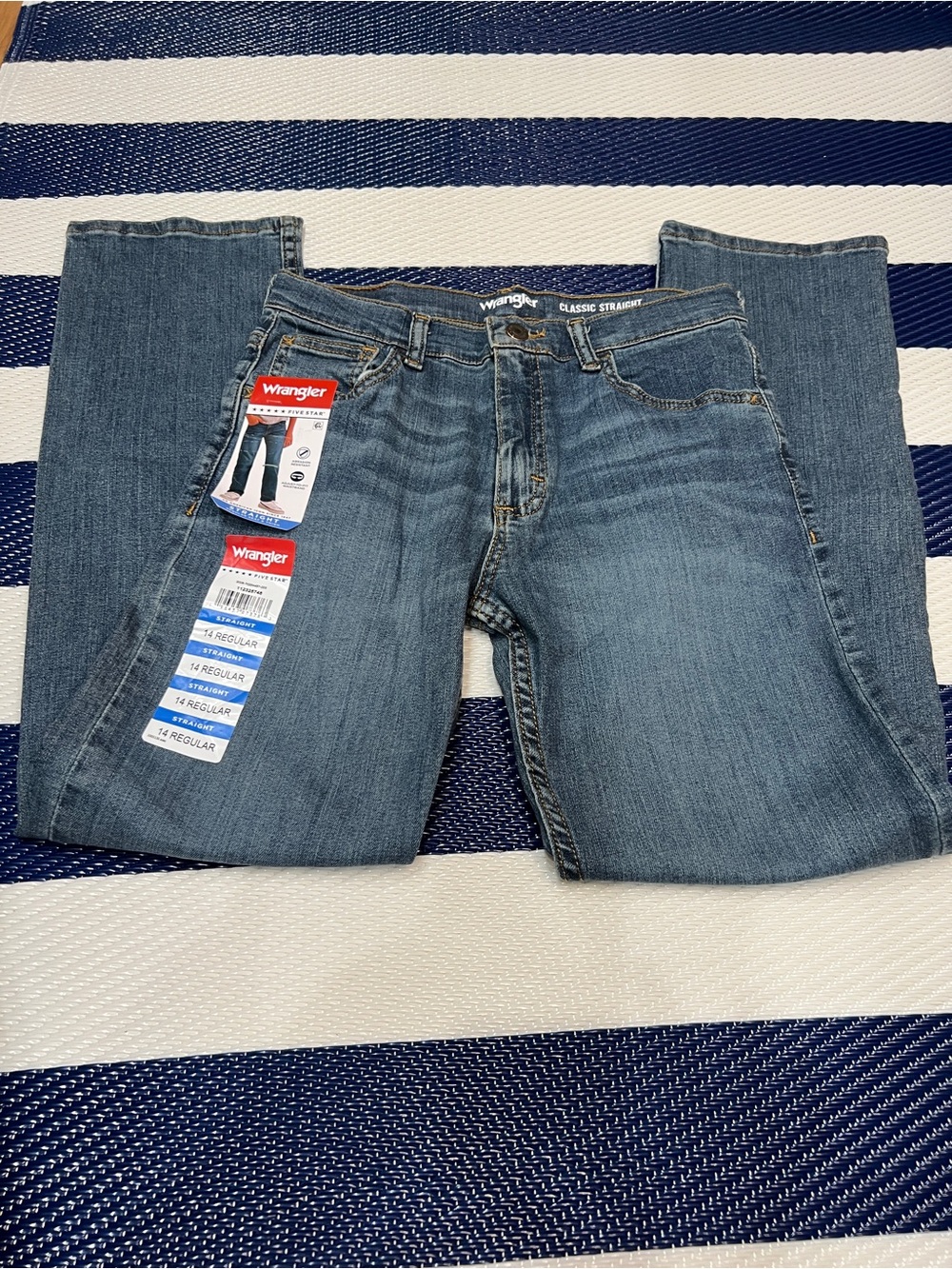 Wrangler Men’s Straight Jeans - Medium Blue Wash